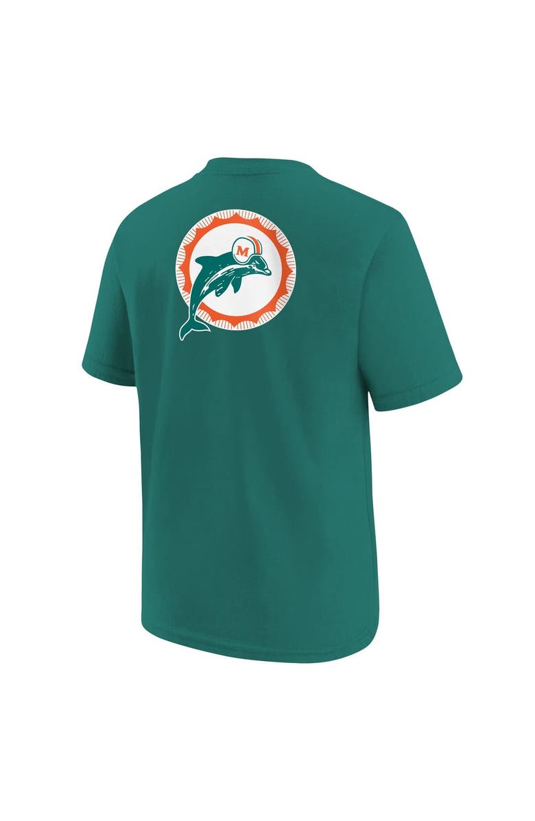 Nike Youth Nike Aqua Miami Dolphins Rewind Front & Back Essential T-Shirt, Alternate, color, Aqua