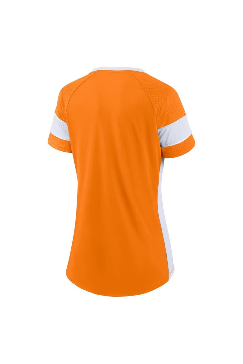 Women's Fanatics  Tennessee Orange Tennessee Volunteers Unmasked Hero Block Party Athena Lace-Up Top, Alternate, color, Tennessee Orange