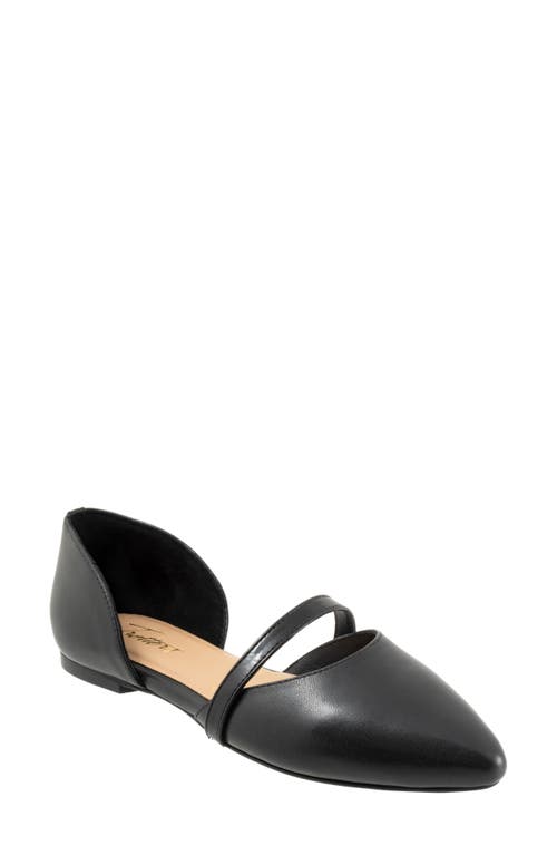 Trotters Emory D'orsay Pointed Toe Flat In Black
