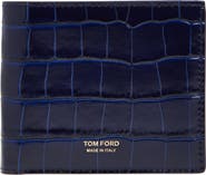 TOM FORD T-Line Croc Embossed Leather Bifold Wallet