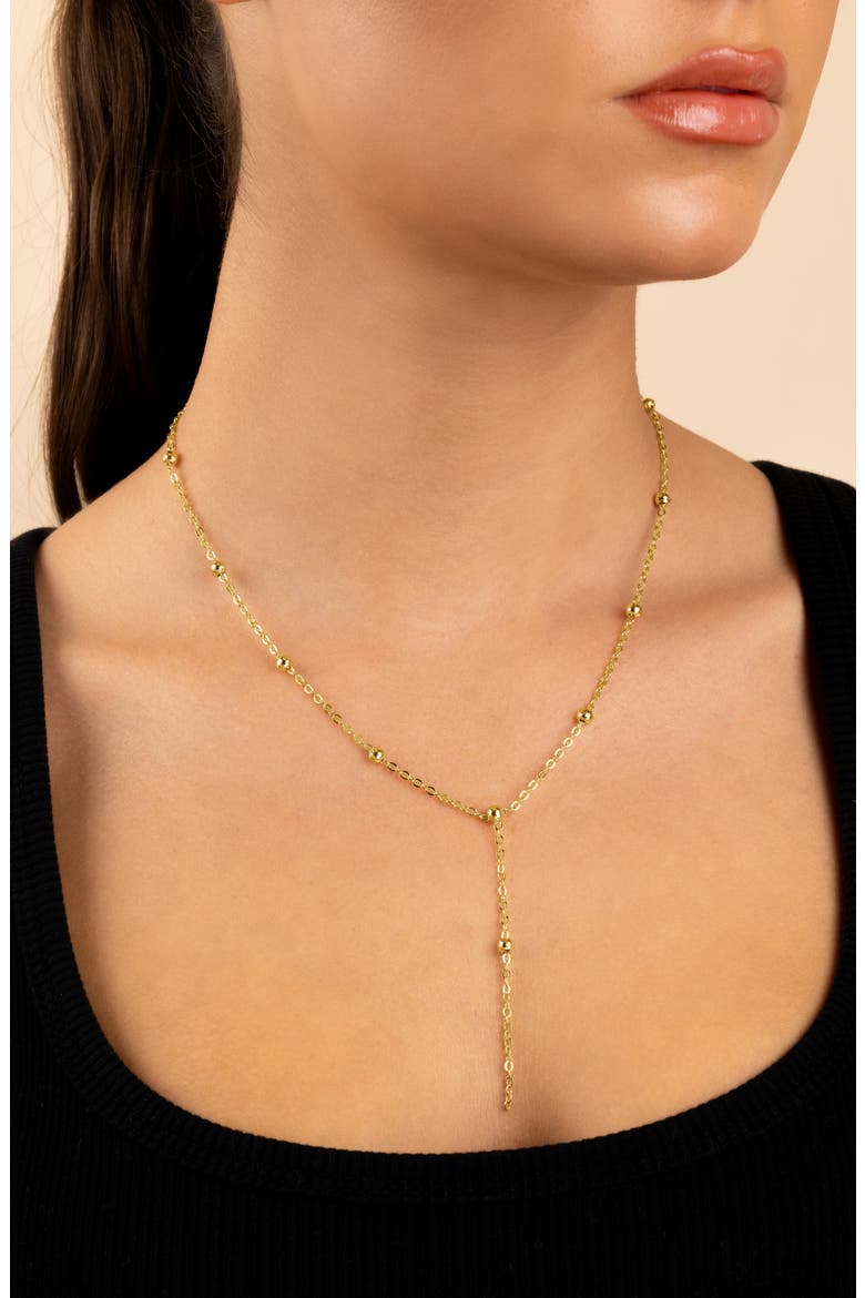 Dotted Station Lariat Necklace, Alternate, color, GOLD