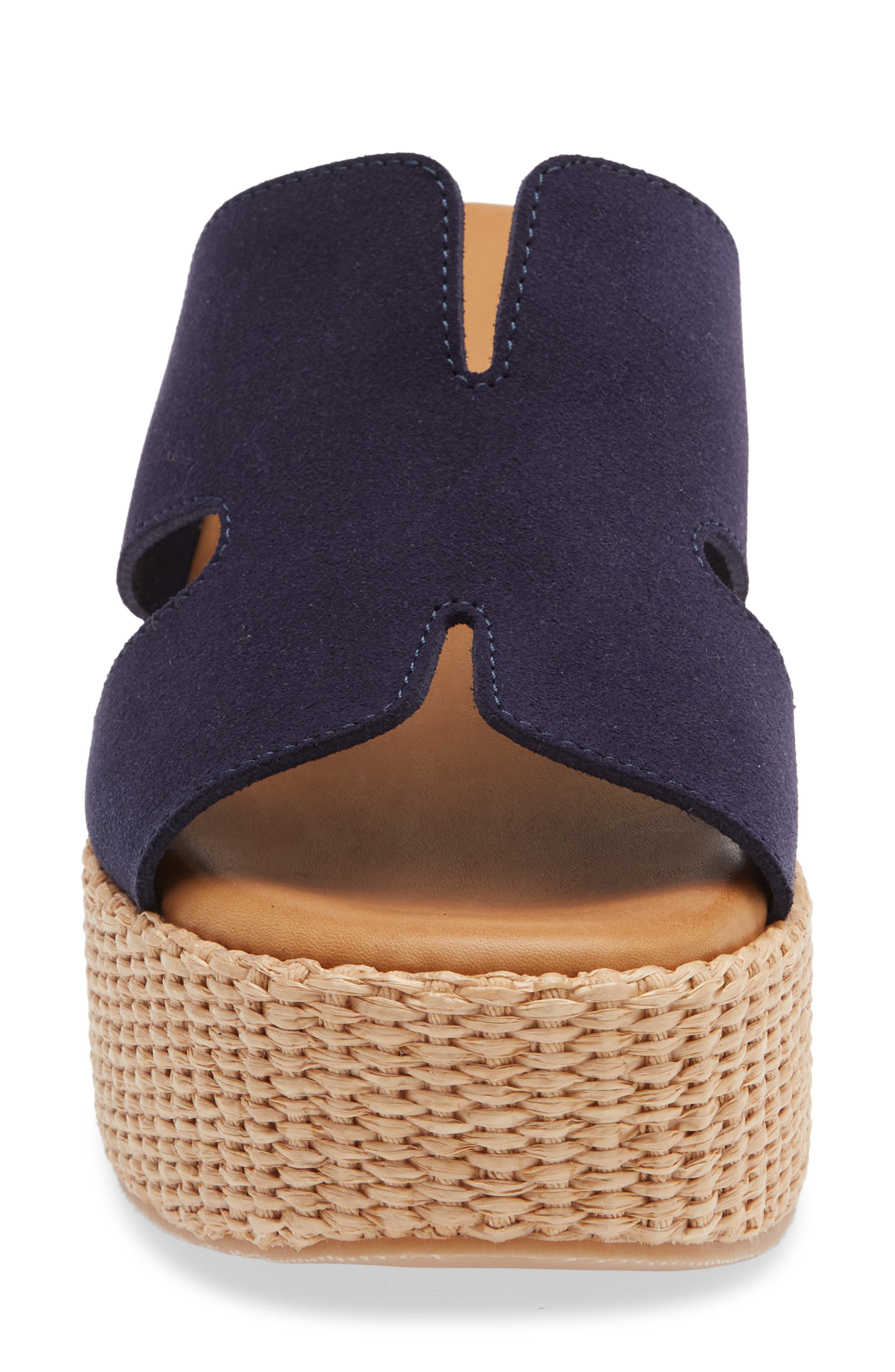 Jamie Platform Wedge Sandal, Alternate, color, NAVY SUEDE