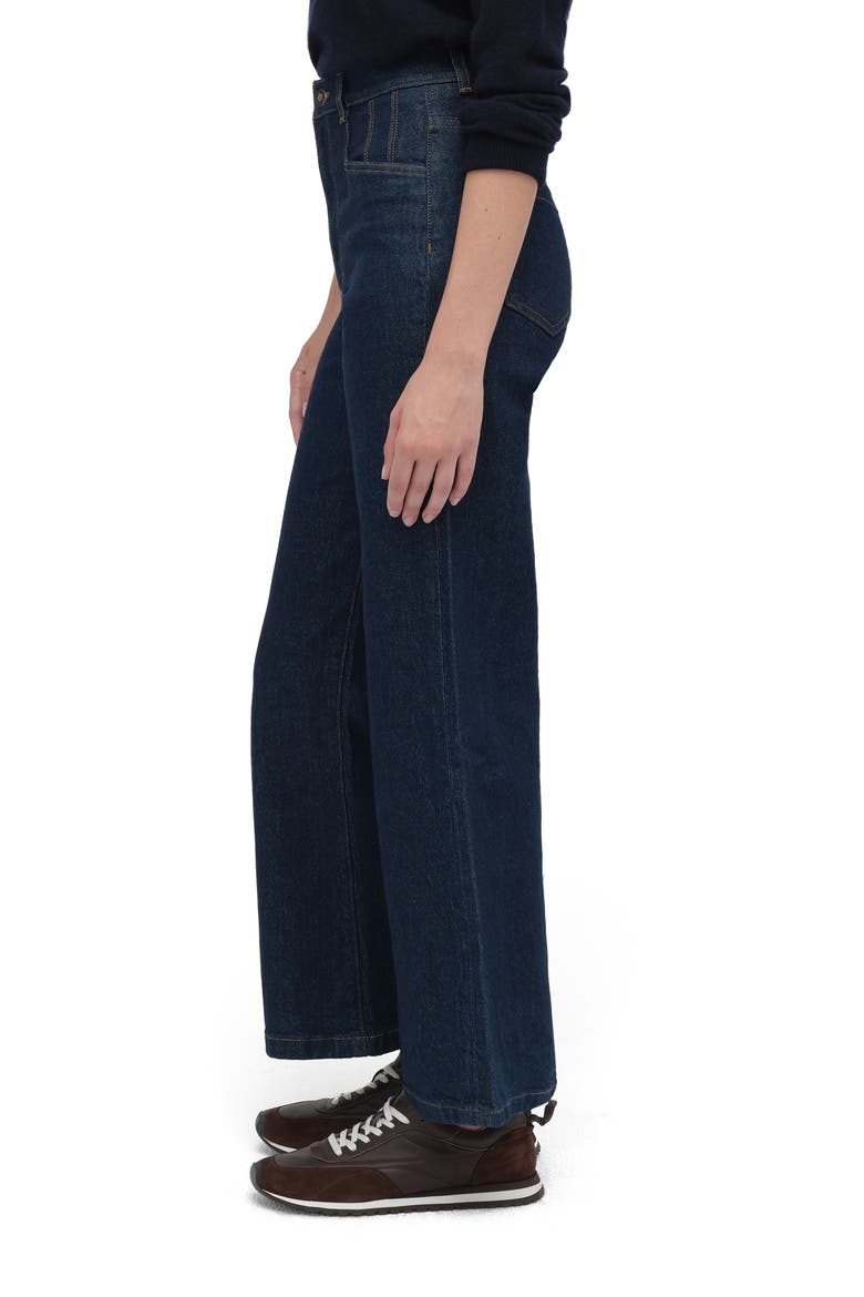 The Jordie Shortie High Waist Wide Leg Jeans, Alternate, color, PEPPER