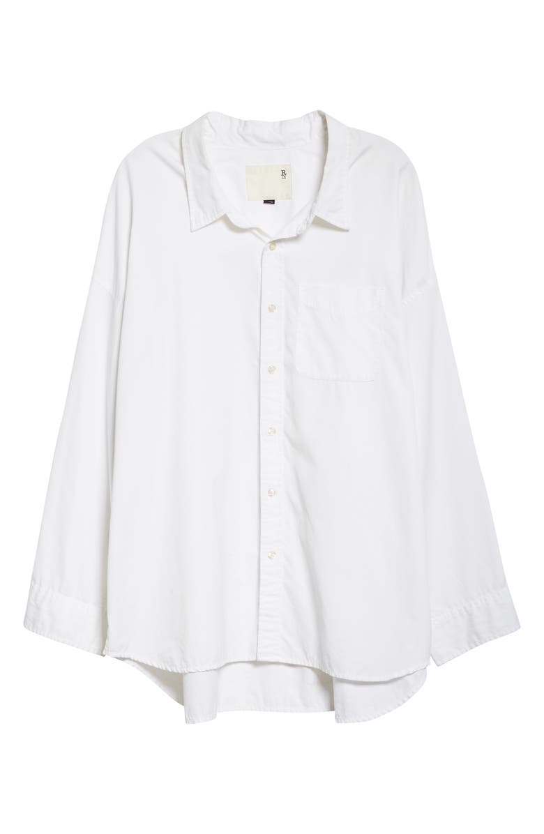 R13 Oversize Oxford Button-Up Shirt, Alternate, color, White
