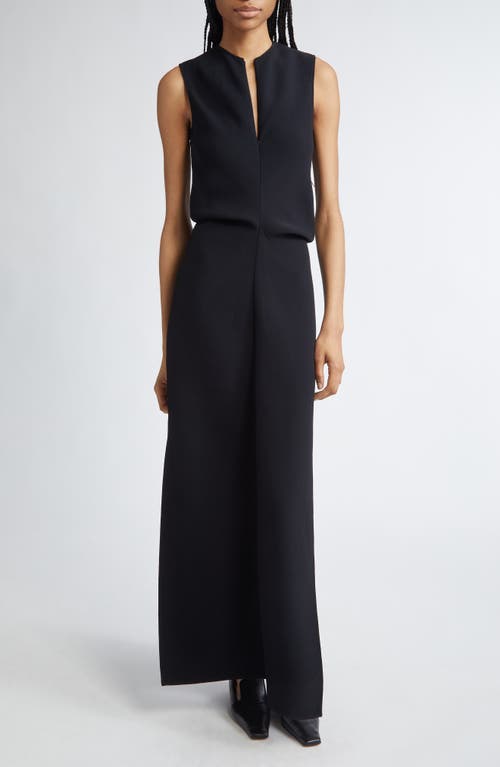 PROENZA SCHOULER PROENZA SCHOULER SELENE BI-STRETCH SUITING MAXI DRESS WITH DETACHABLE SAIL CAPE 