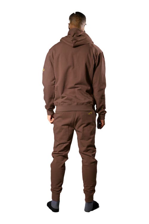 Woodpecker Unisex Cotton Sweatsuit In Brown