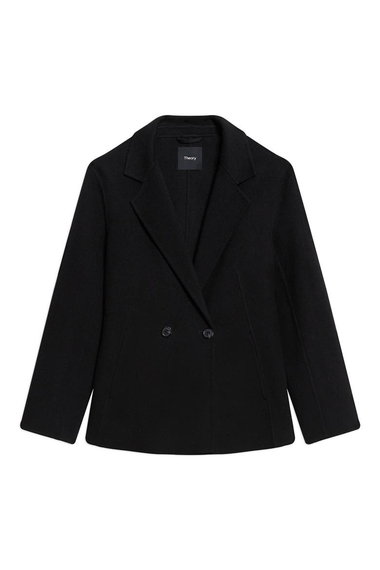 Double Breasted Wool Blend Coat, Main, color, BLACK - 001