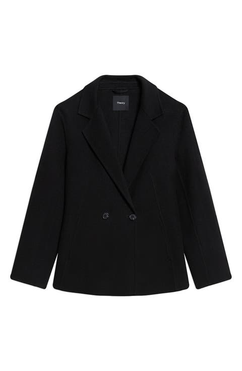 Double Breasted Wool Blend Coat