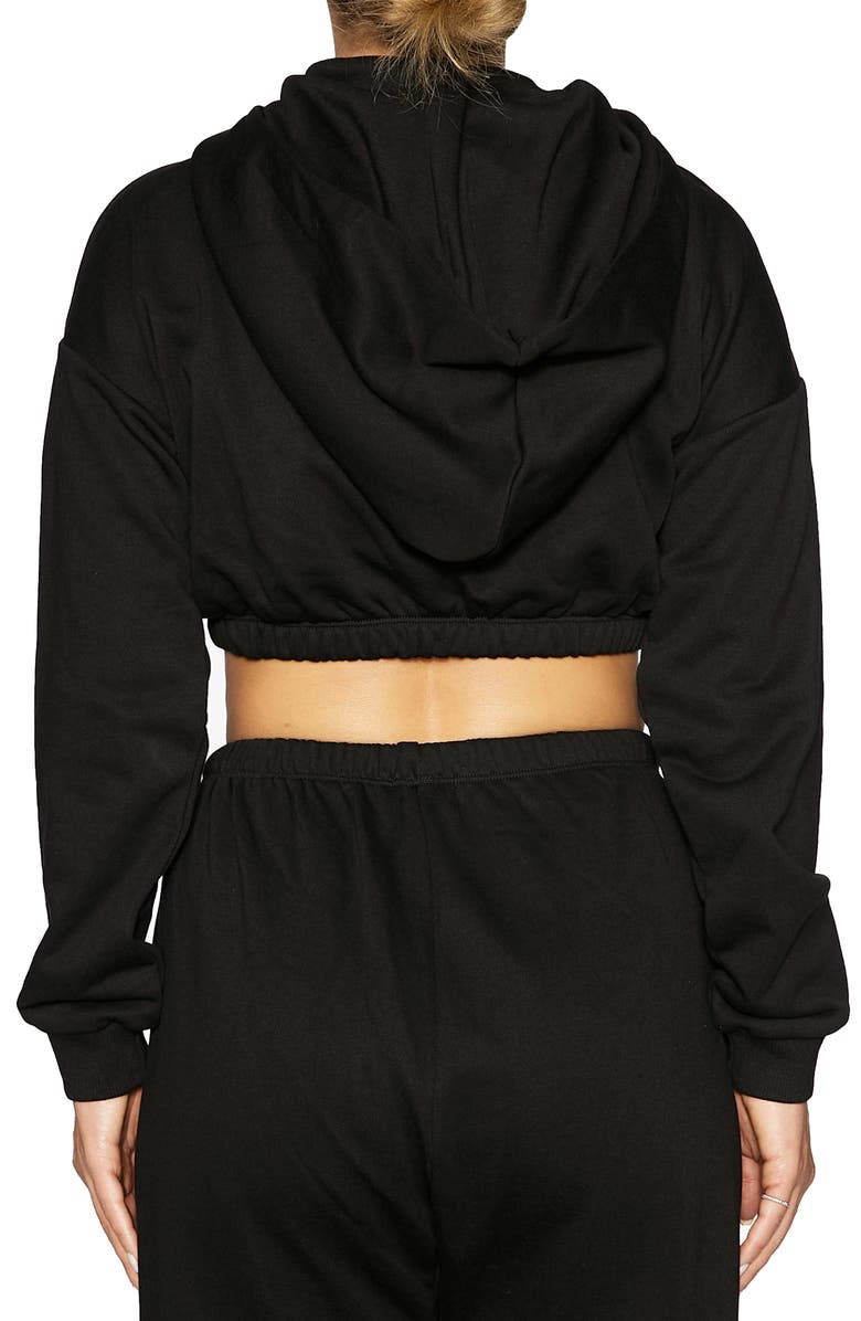 Naked Wardrobe French Terry Crop Hoodie, Alternate, color,
