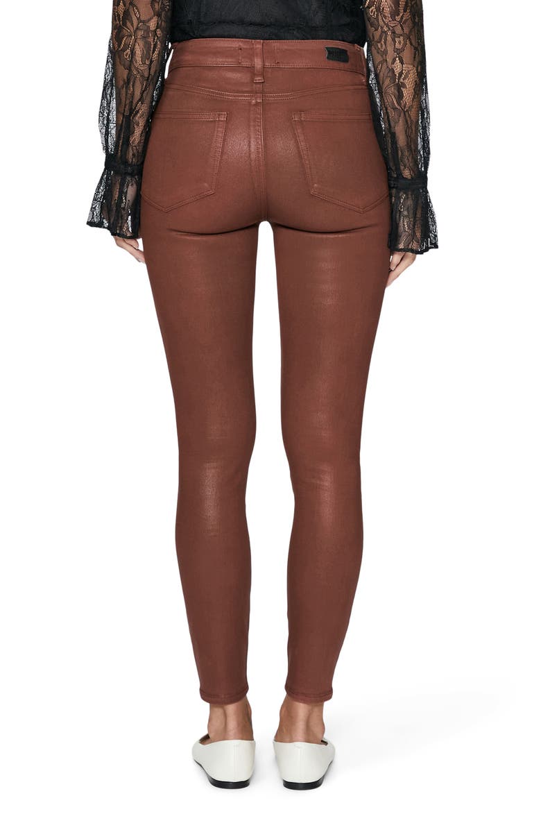 PAIGE Hoxton Coated High Waist Ankle Skinny Jeans, Alternate, color, 