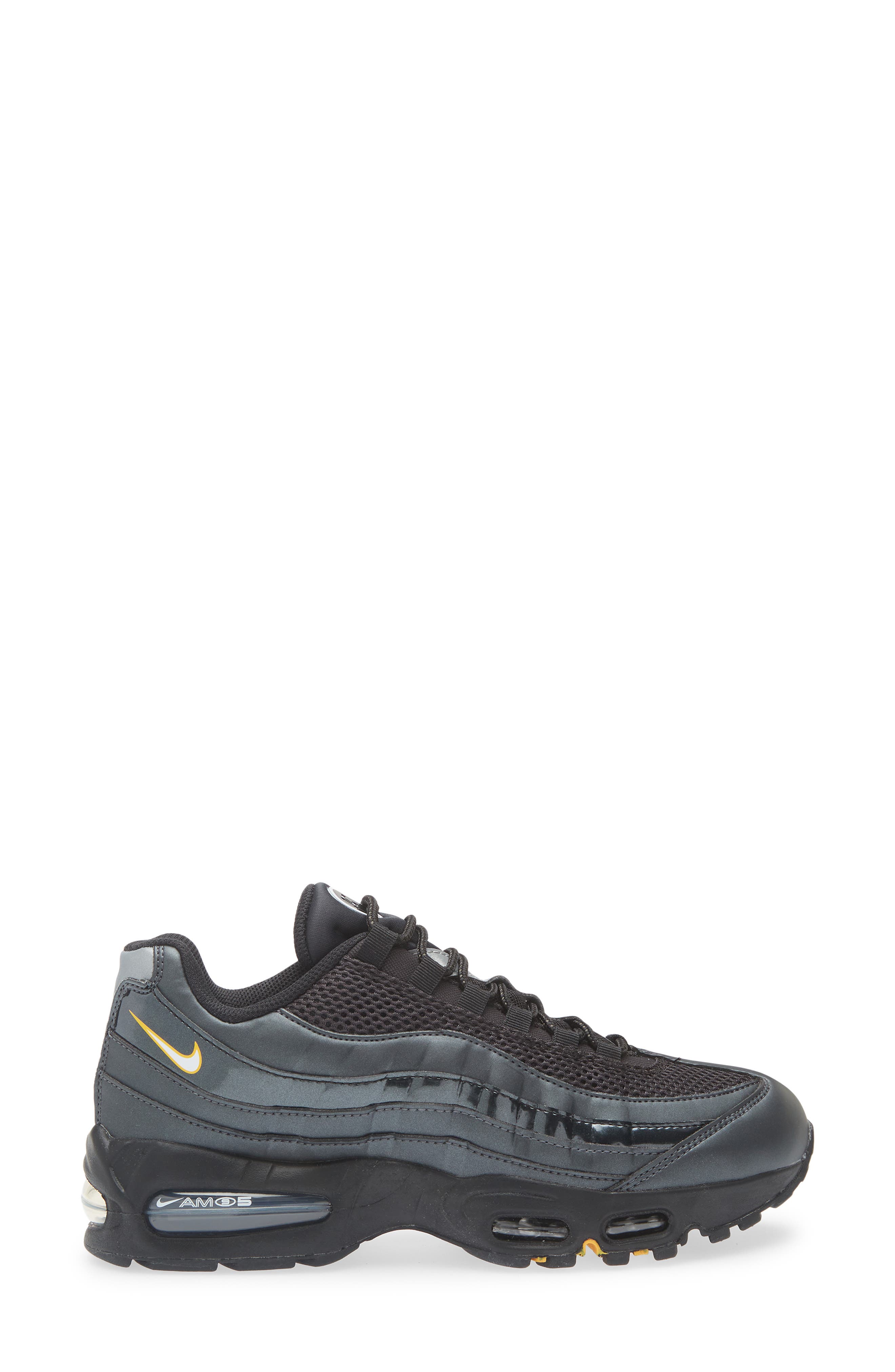 Nike Air Max 95 Big Bubble Sneaker, Alternate, color, Black/ White/ University Gold