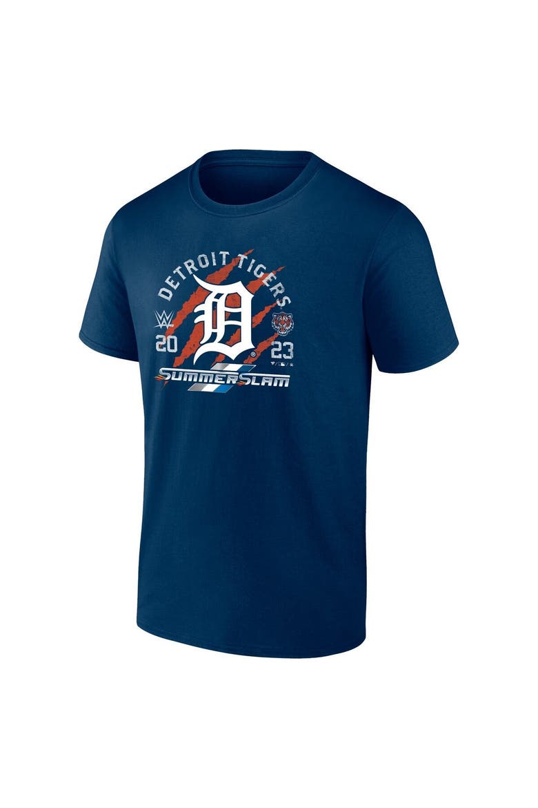 Men's Fanatics Branded Navy Detroit Tigers X 2023 SummerSlam T-Shirt, Alternate, color, Navy