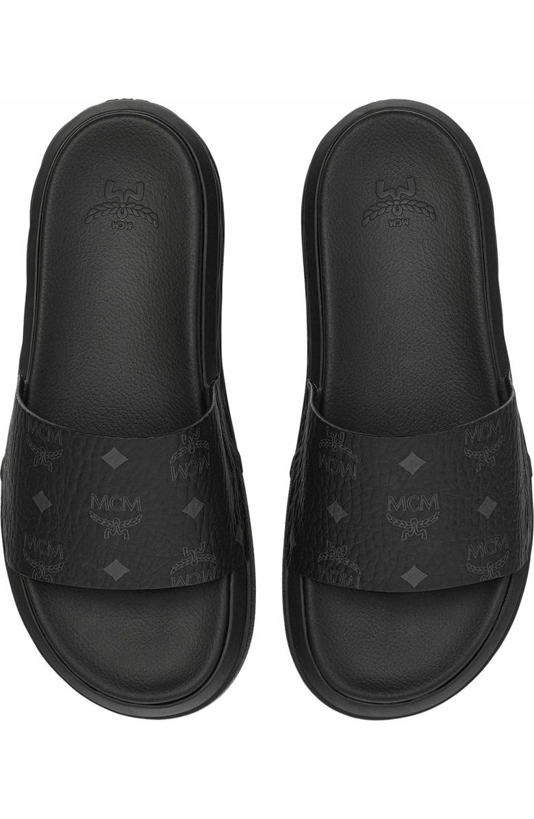 MCM Visetos Slide Sandals, Alternate, color,