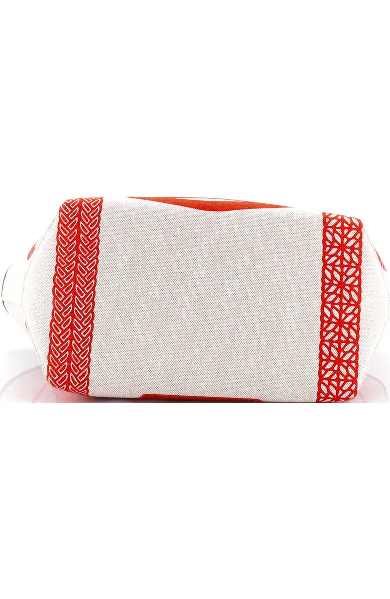 Pre-Owned Hermes Sac Steeple Tote Printed Toile with Leather 25, Alternate, color,