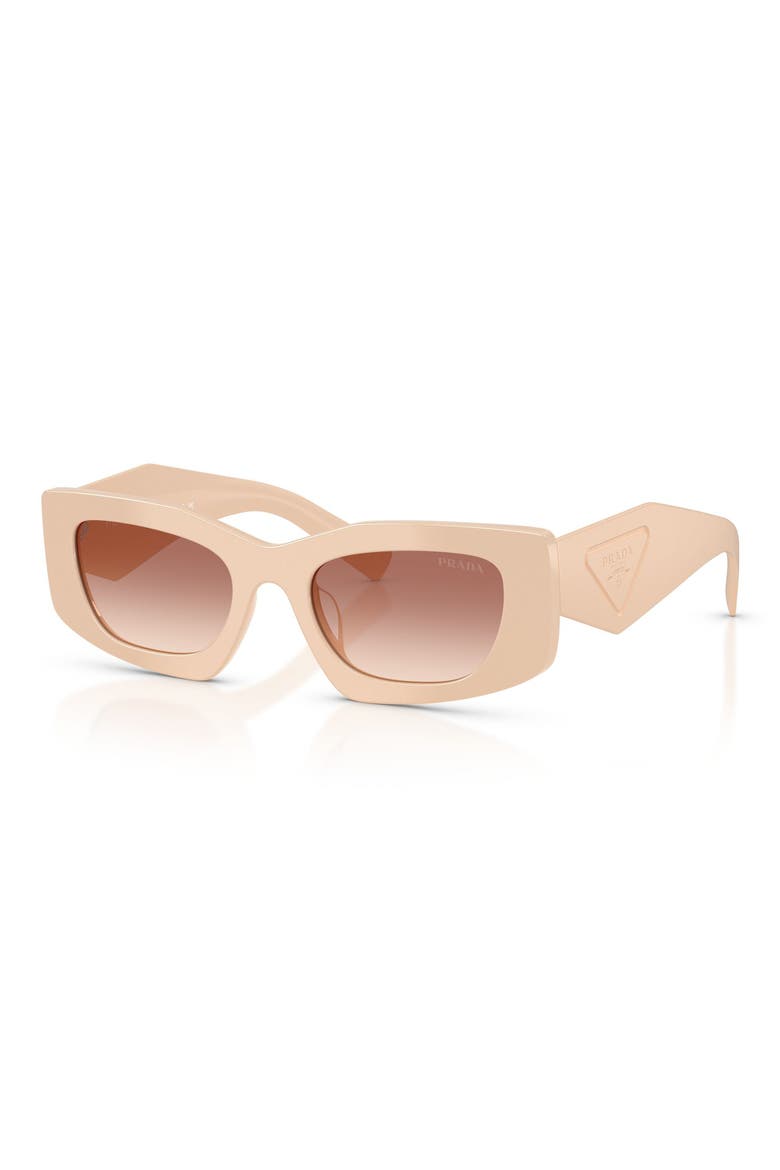 51mm Rectangular Sunglasses, Alternate, color, POWDER / BROWN BORDEAUX