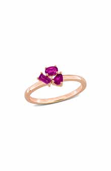 DELMAR Multiple Cut Rhodolite Cluster Ring