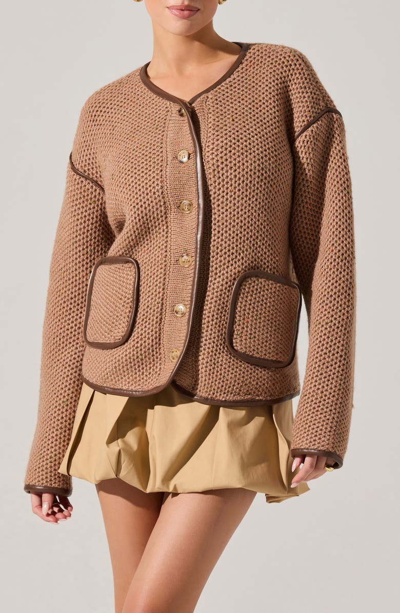 ASTR the Label Kembrie Sweater Jacket, Main, color, Camel Multi