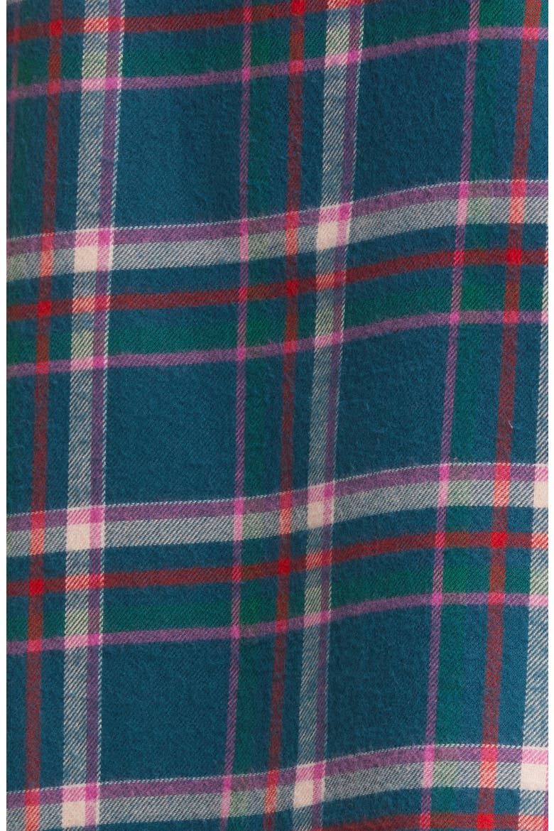 Cozy Chic Print Flannel Pajamas, Alternate, color, BLUE CERAMIC NINA PLAID