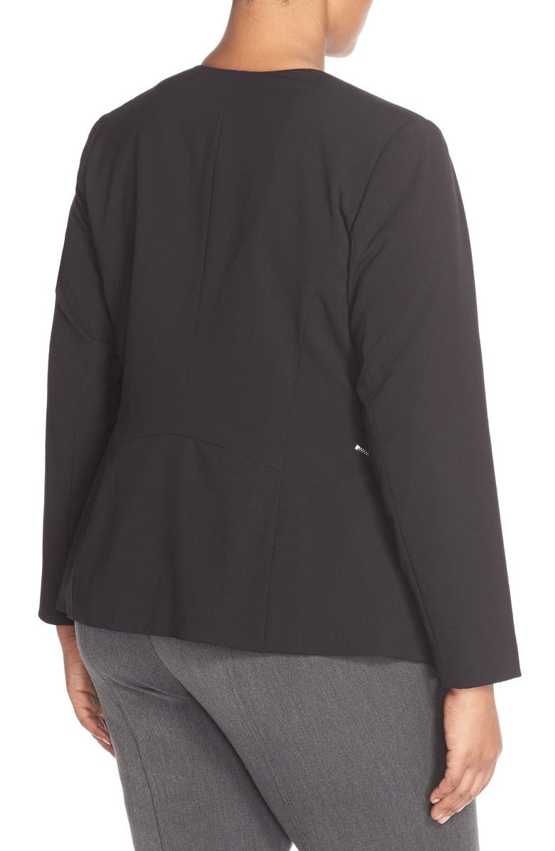 Vince Camuto Drape Collar Double Zip Blazer, Alternate, color,