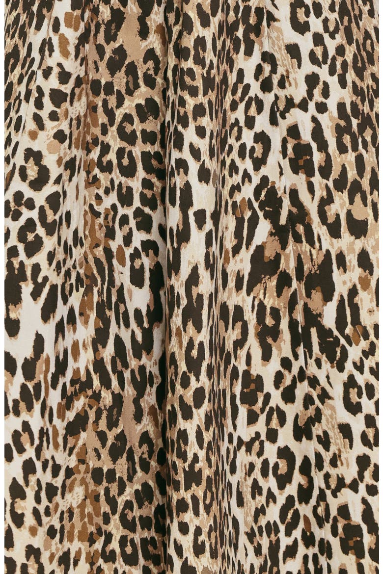 Leopard Print Stretch Cotton Fit & Flare Midi Dress, Alternate, color, LEOPARD