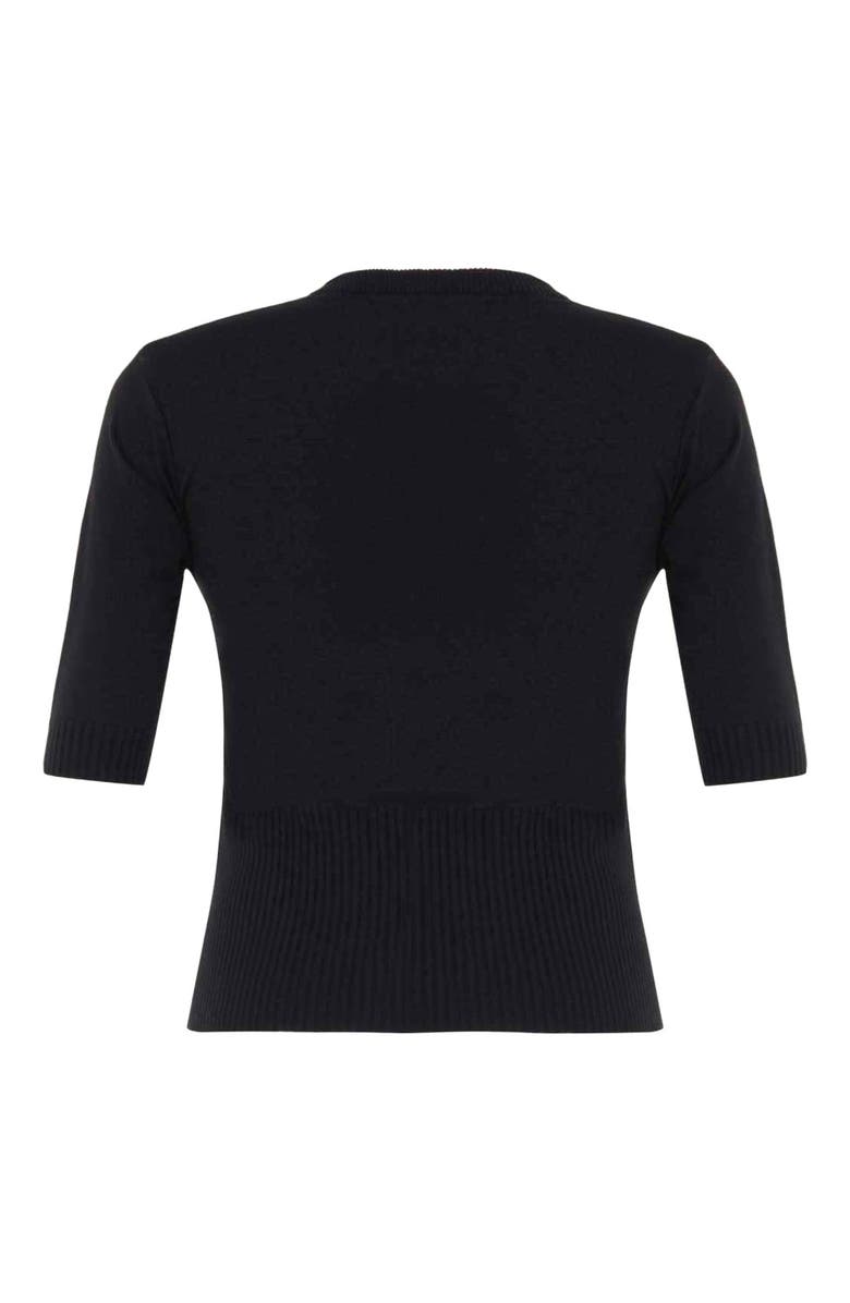 THEO The Label Nomia Ribbed Waist Crew Sweater Tee, Alternate, color,