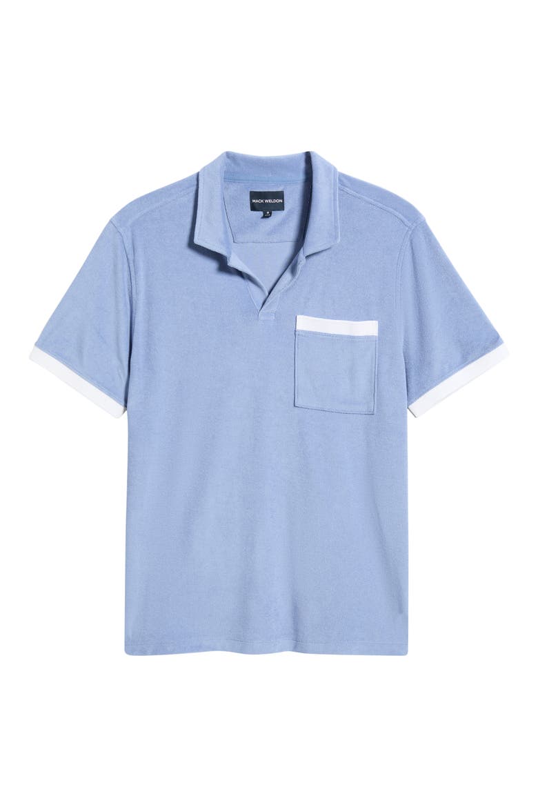 Johnny Collar Terry Cloth Pocket Polo, Alternate, color, DESERT SPRING