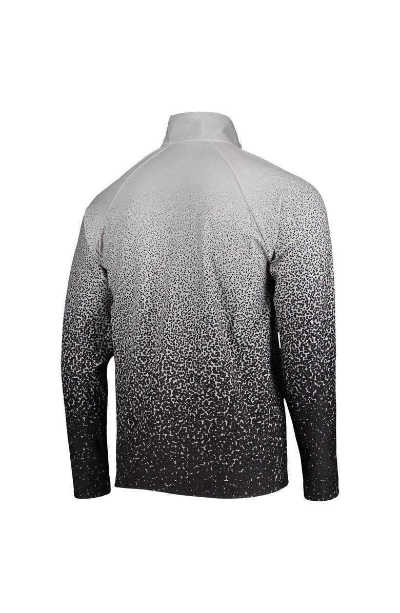 FOCO Men's FOCO Silver/Black Las Vegas Raiders Gradient Raglan Quarter-Zip Jacket, Alternate, color,