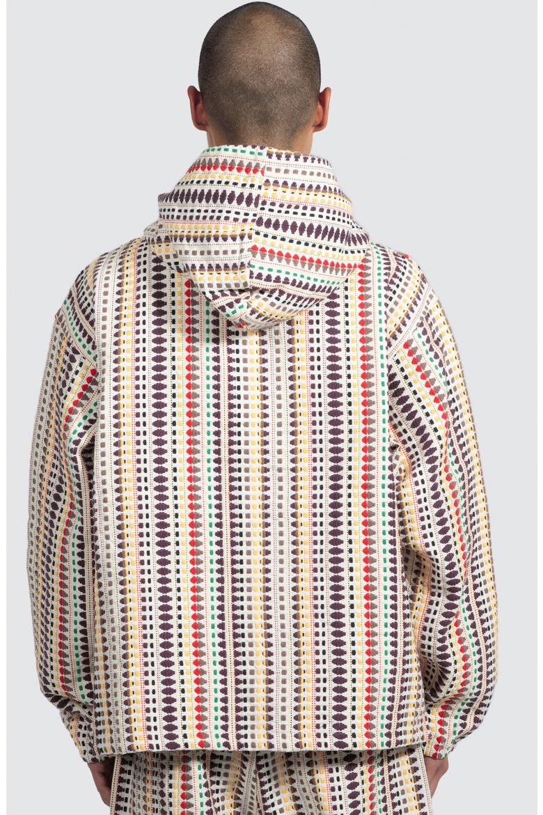 Stitch Stripe Cotton Jacquard Hoodie, Alternate, color, ECRU