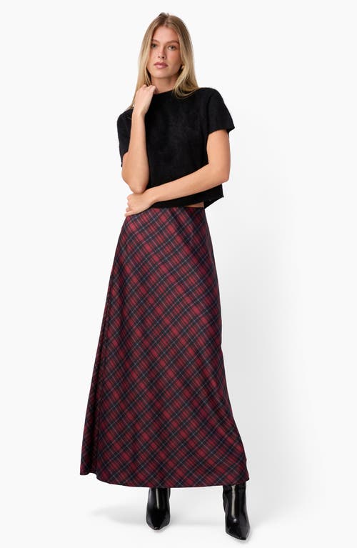 Cami Nyc Aviva Plaid Stretch Silk Maxi Skirt In Multi