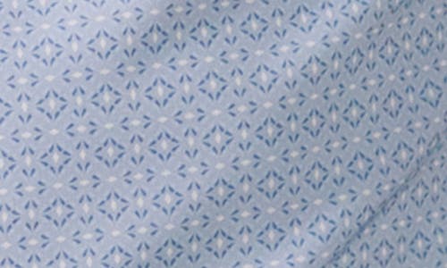 7 Diamonds Leroy Geo Print Short Sleeve Performance Button-up Shirt In Blue