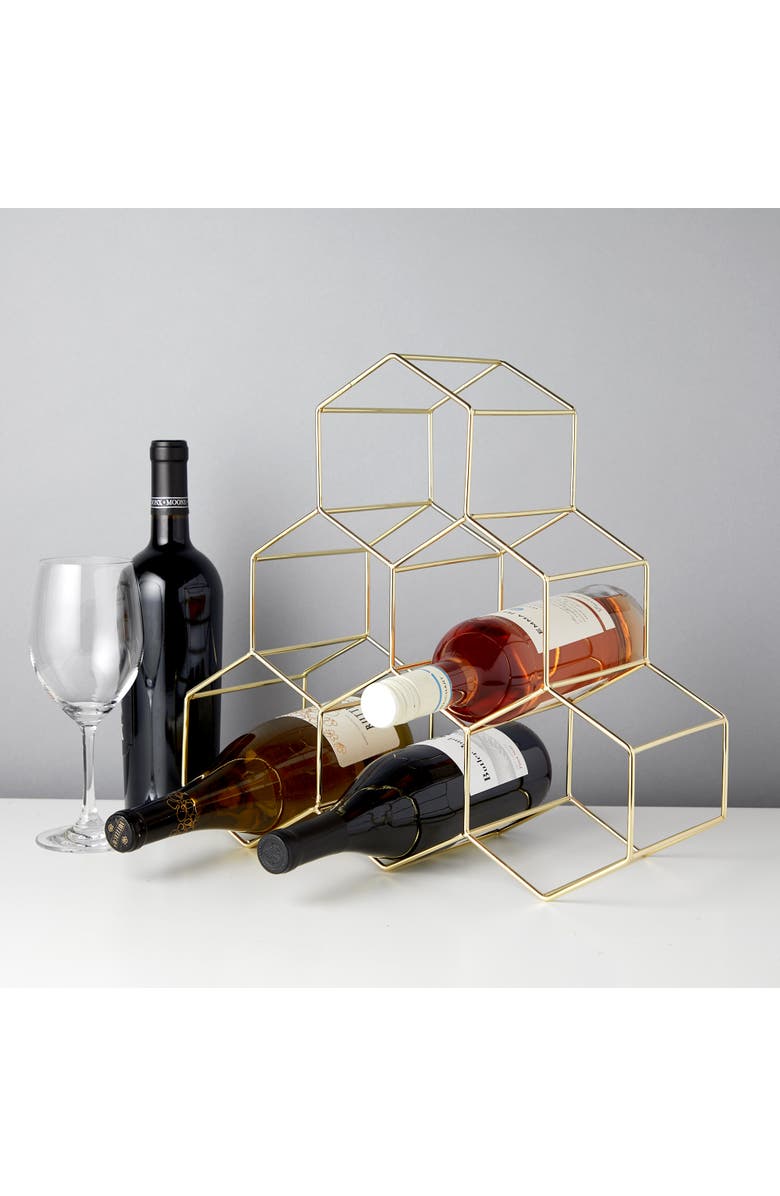 Viski Geo Countertop 6-Bottle Wine Rack, Alternate, color, Gold