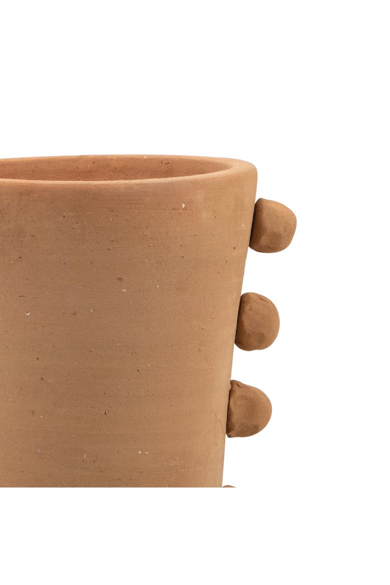 Natural Terracotta Beaded Decorative Vase, Alternate, color, Red