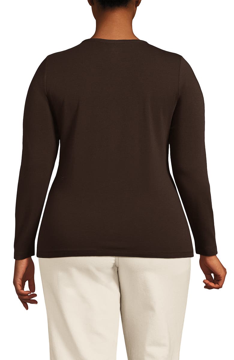 Lands' End Plus Size Lightweight Jersey Skimming Long Sleeve Crew Neck T-shirt, Alternate, color, 