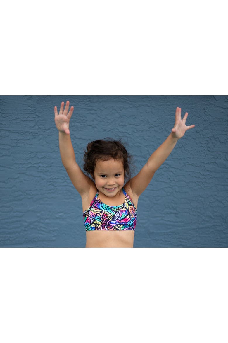Girls UPF 50+ Bikini Swim Top, Alternate, color, Red