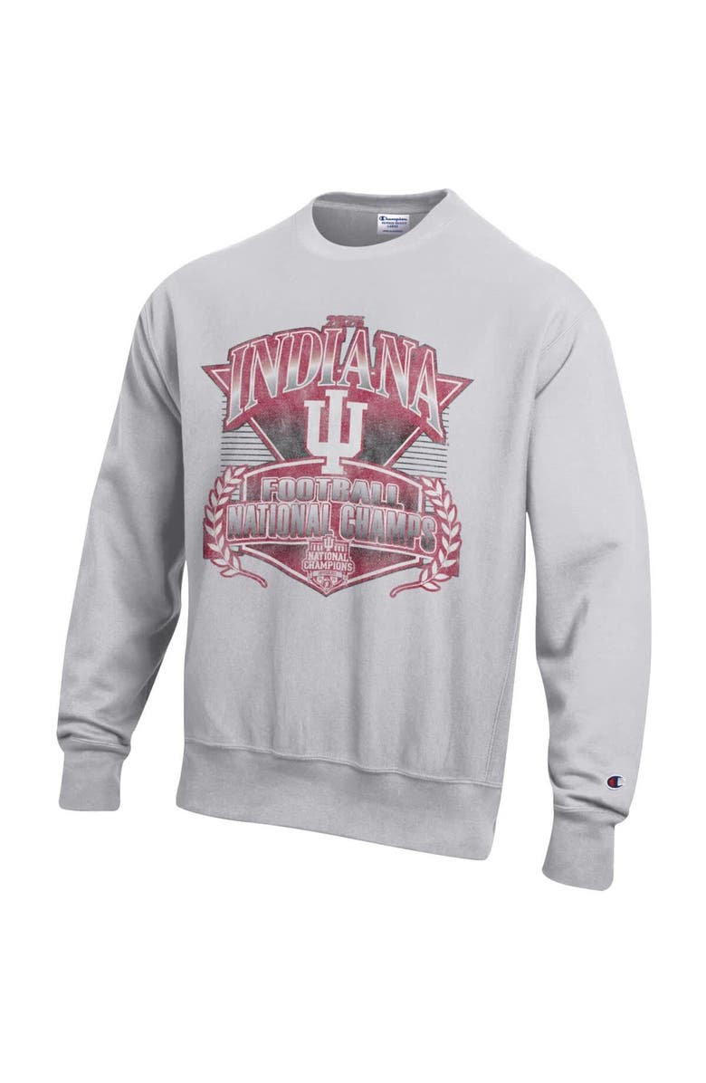 Champion Unisex Champion Heather Gray Indiana Hoosiers College Football Playoff 2025 National Champions Reverse Weave Sweatshirt, Alternate, color, Heather Gray
