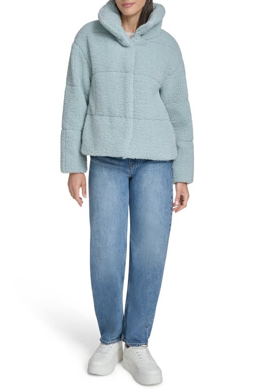 Levi's Quilted Faux Fur Short Teddy Jacket In Blue