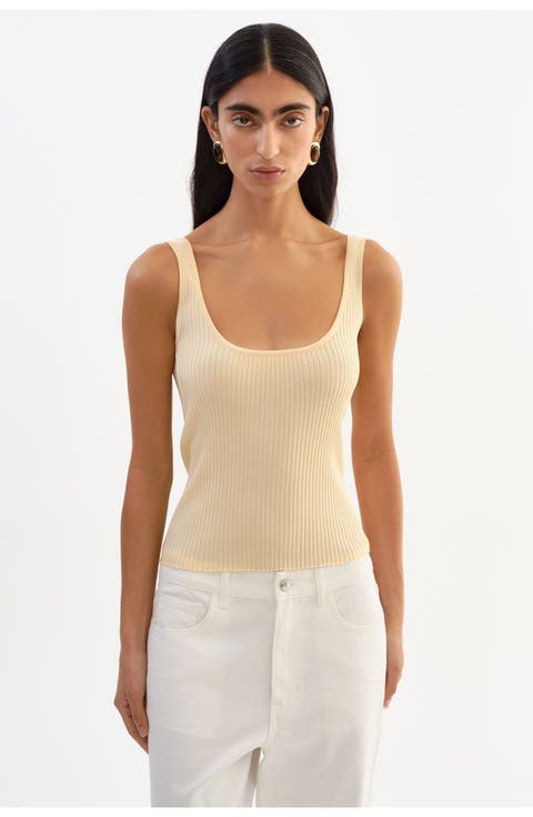 Bista | Shimmery Rib Knit Tank Top