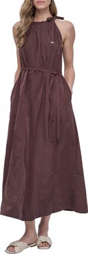 DKNY Seamed Halter Midi Dress