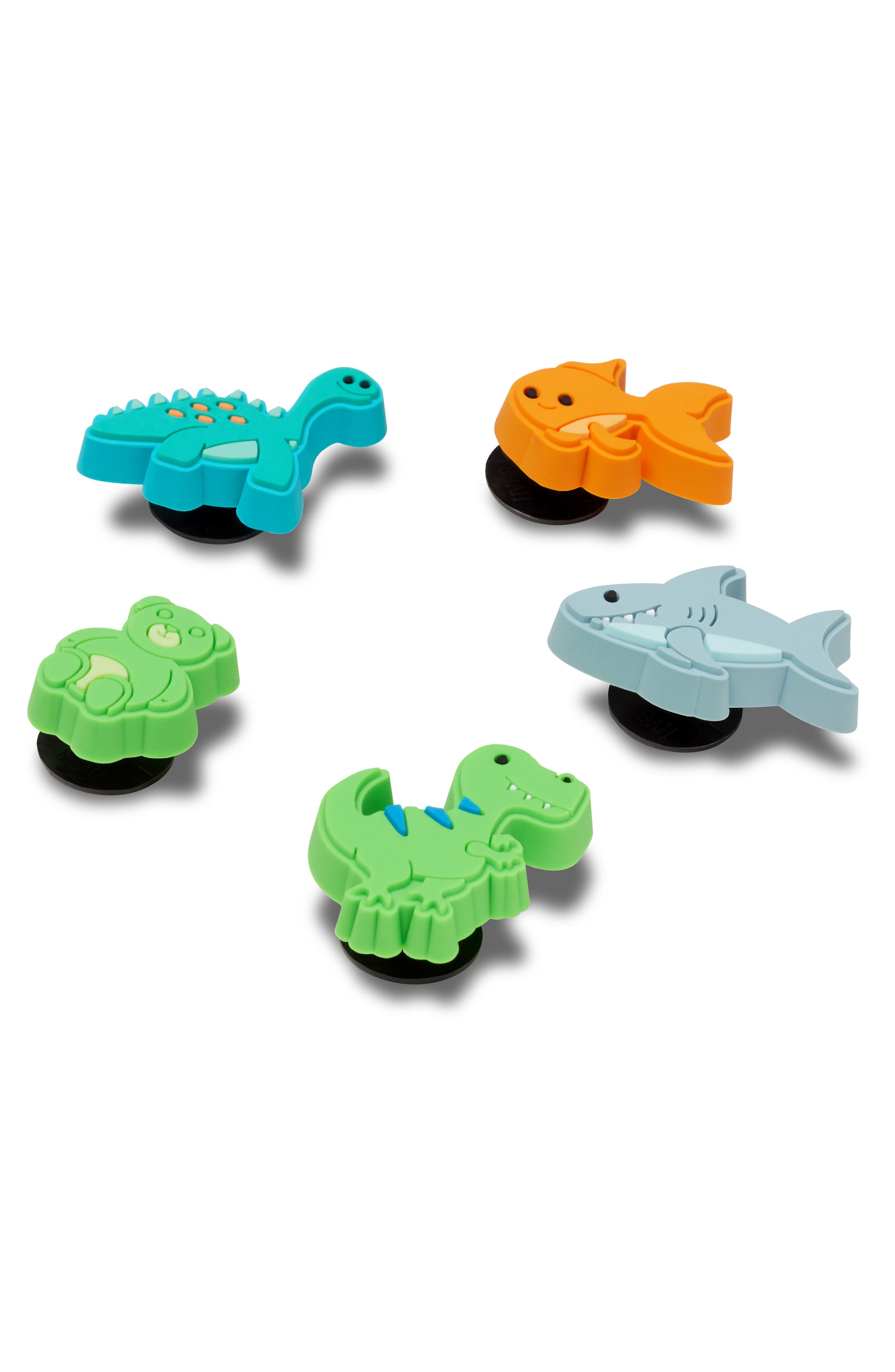Assorted 5-Pack Cartoon Animal Jibbitz Shoe Charms, Alternate, color, WHI