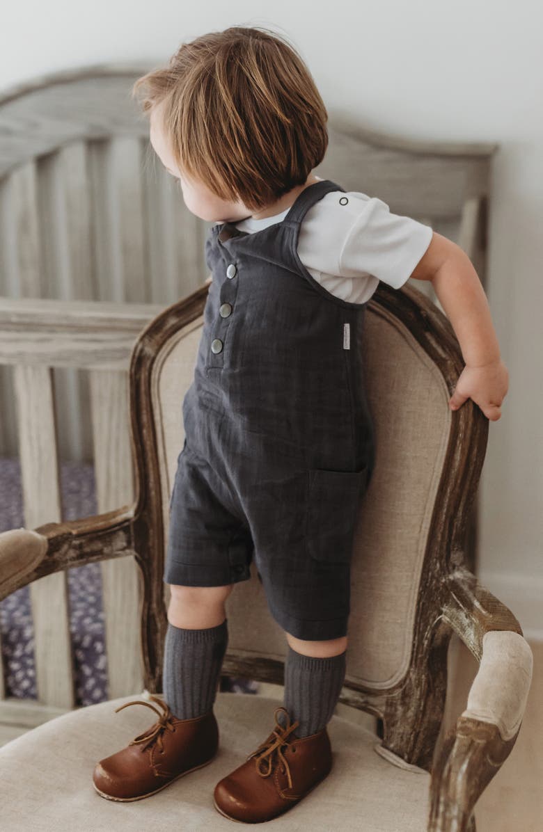 L'ovedbaby Organic Cotton Muslin Romper, Alternate, color, Chia Seed