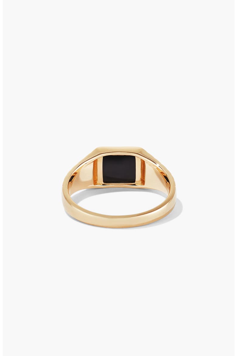 Black Onyx Square Signet Ring, Alternate, color, 14K Yellow Gold