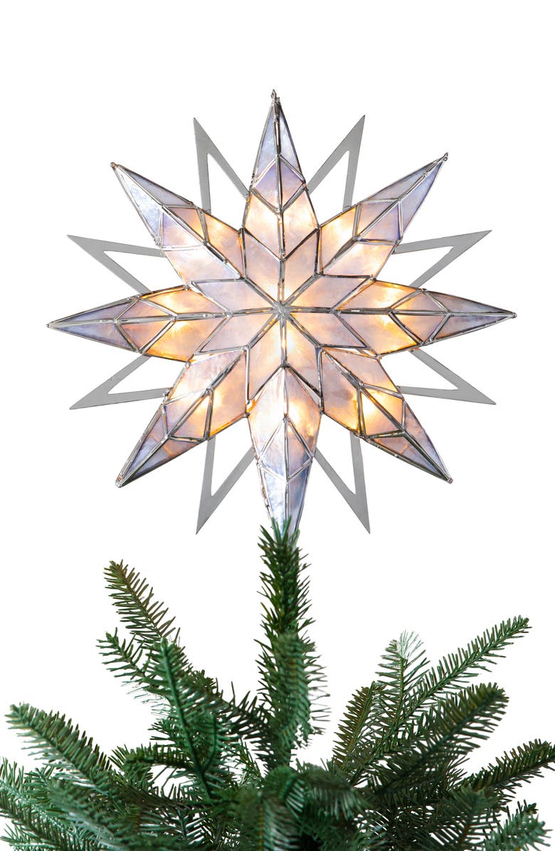 Balsam Hill Double Sided Capiz Star Light Tree Topper, Alternate, color, 