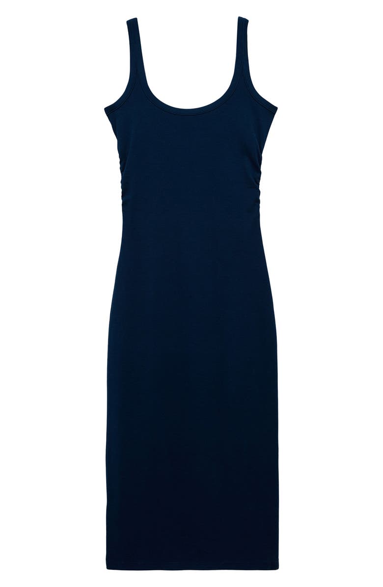 MANGO Side Ruched Rib Midi Tank Dress, Alternate, color, 