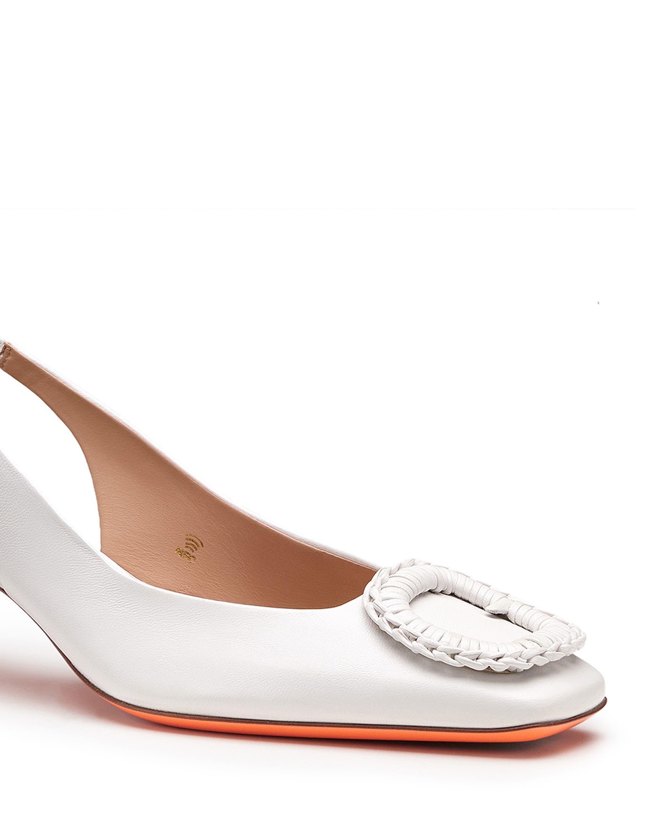 Leather Mid-Heel Slingback, Alternate, color, White