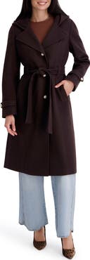 Kensie Belted Plush Trench Coat
