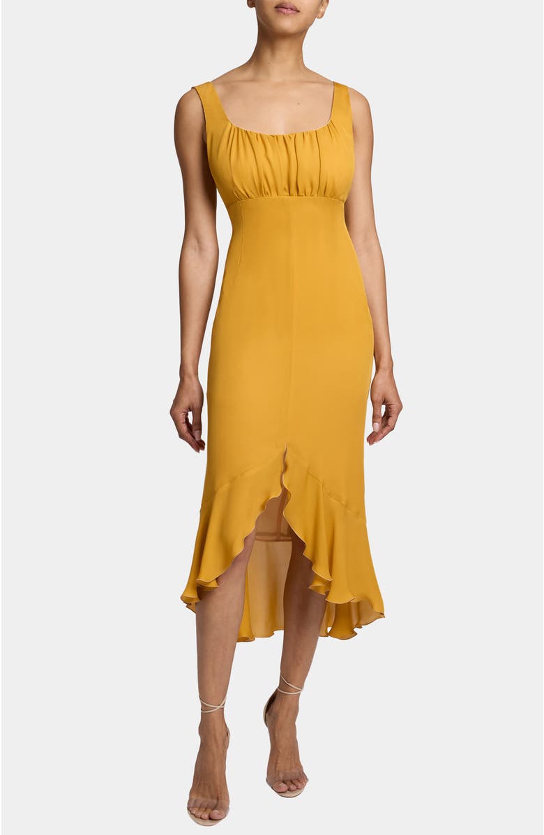 Santorelli RINA Sleeveless Dress in Silk Georgette, Alternate, color, Mango