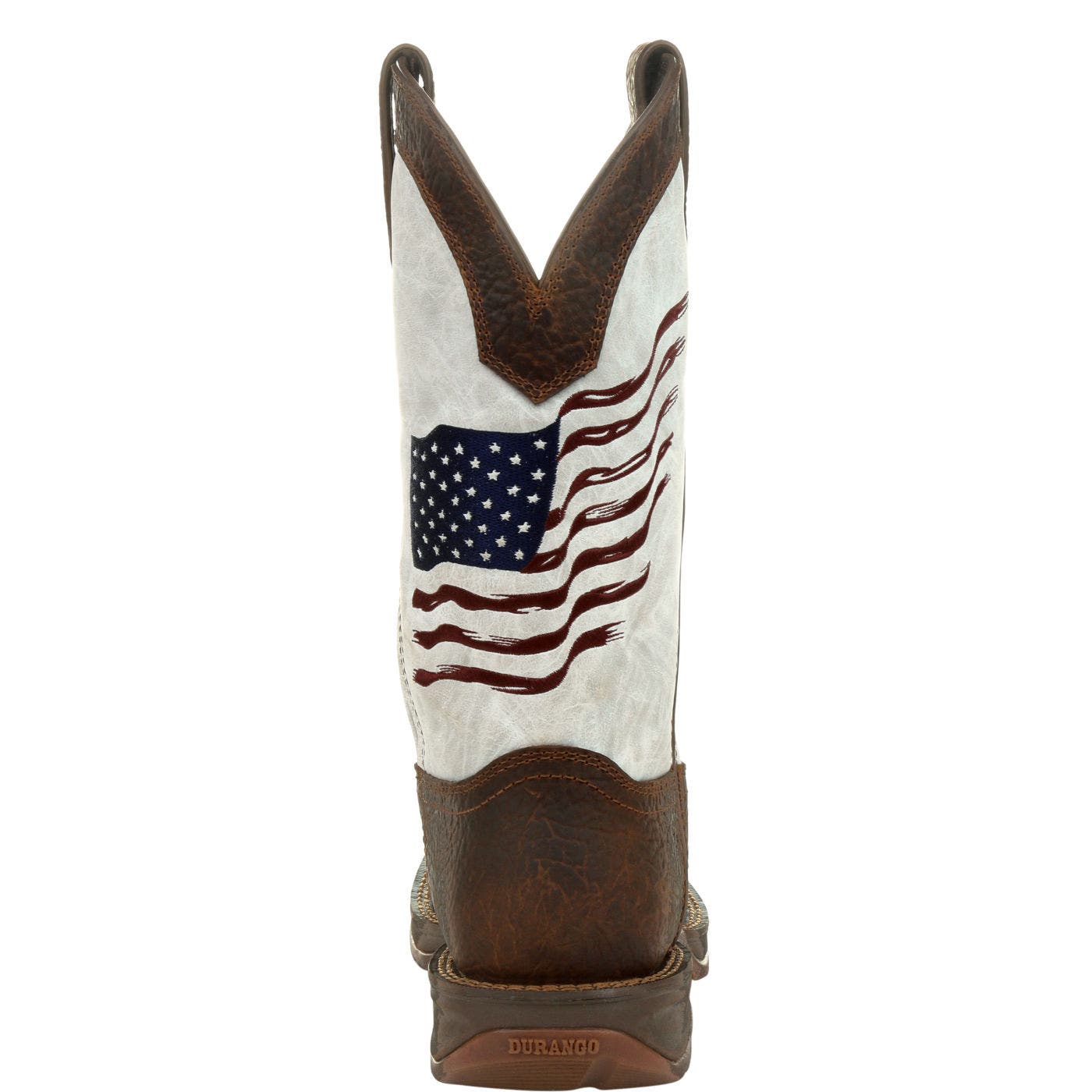 DURANGO Distressed Flag Embroidery Western Boot, Alternate, color, Bay Brown And White