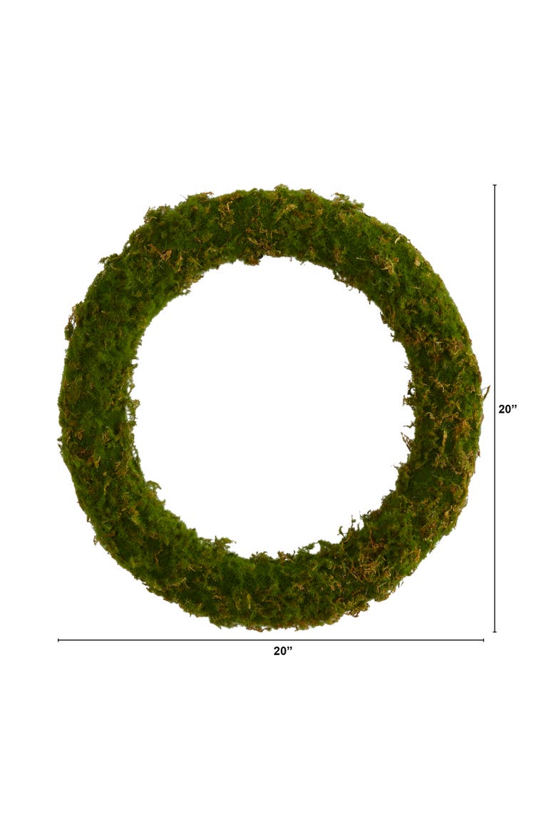 20-in Moss Artificial Wreath, Alternate, color, Green