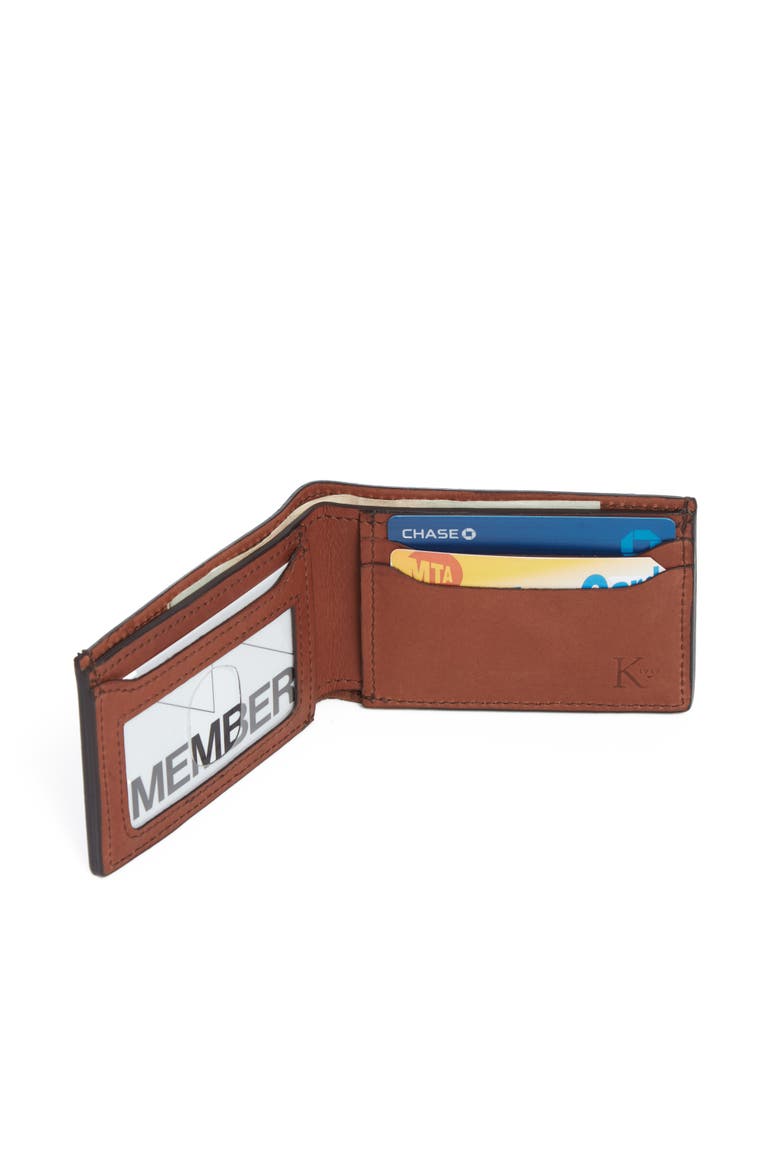 George Slim Leather Billfold, Alternate, color, Brown
