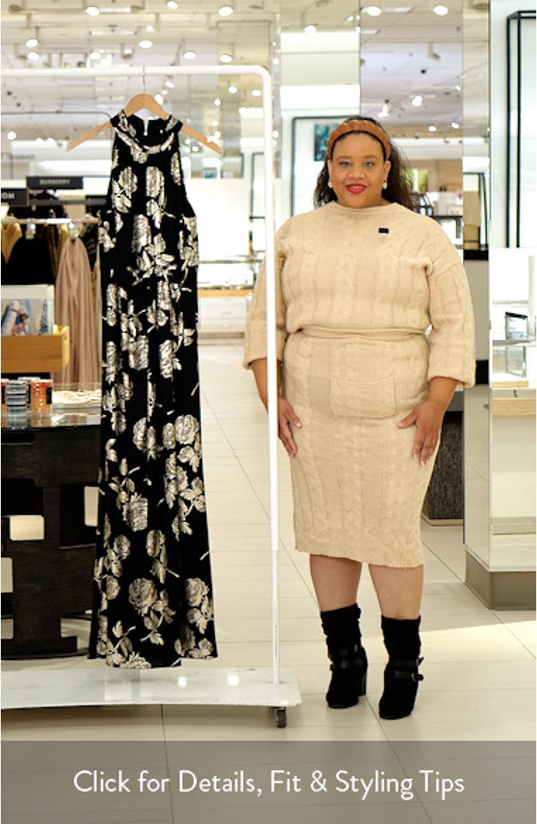 Metallic Floral Mermaid Gown, sales video thumbnail